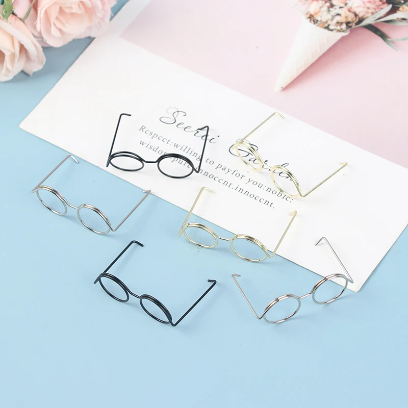 

2PCS Plush Doll Glasses Accessories Cool Stuff Fashion Round Frame Lensless Retro DIY Toys For Dolls Our Generation Dollhouse