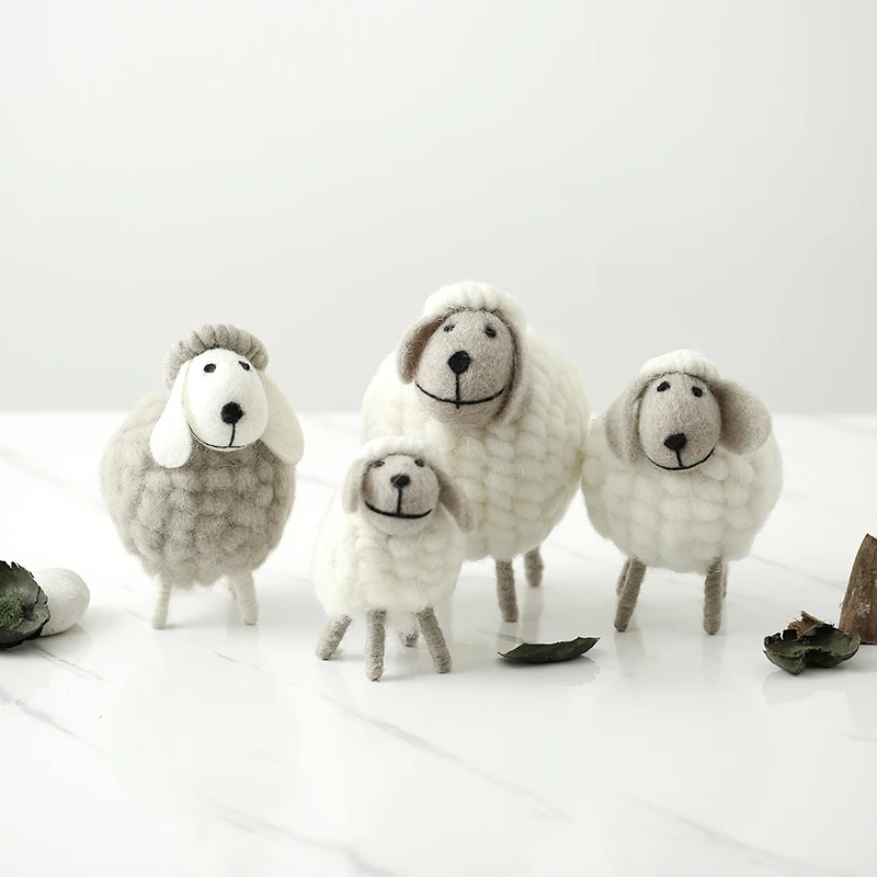

kawaii cute room decor miniature sheep Home decoration miniatures animal ornaments baby home decor living room desk Accessories
