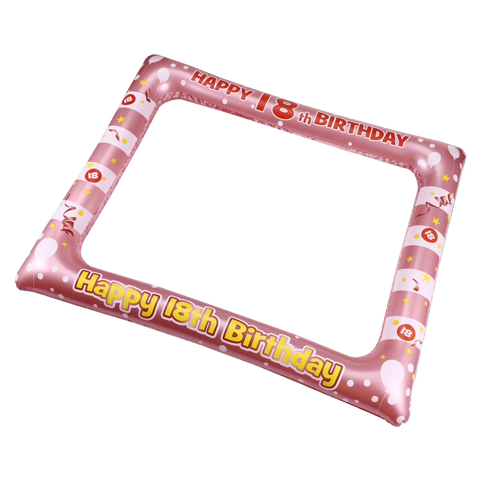 

2pcs Picture Frames Happy 18th Birthday Photo Booth Selfie Frame Balloon Birthday Photo Booth Props ( 18 Years Old )