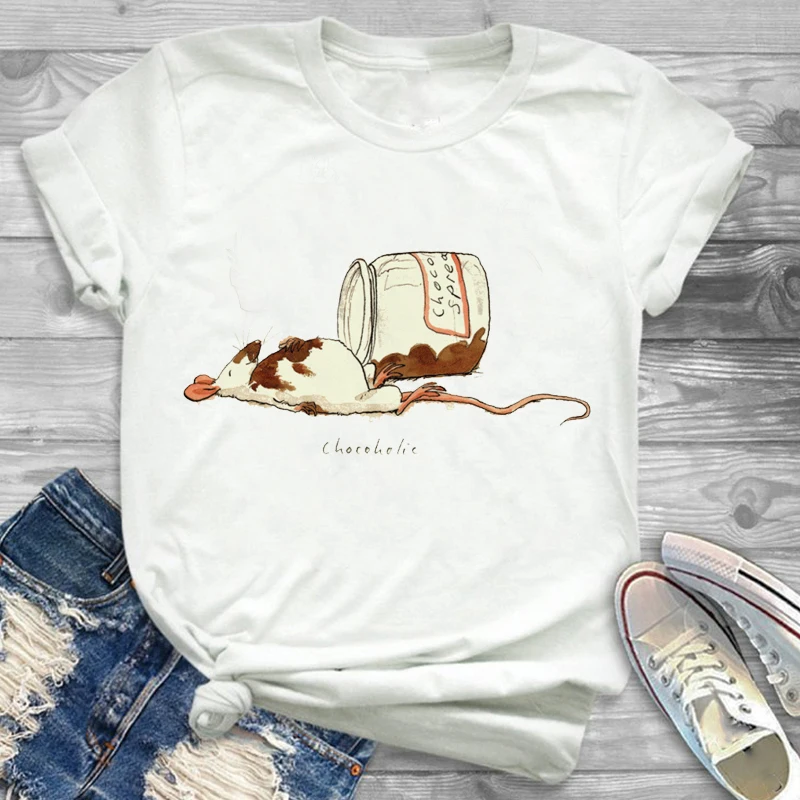 

Clothes Women's Short Sleeve T-shirt Fashion Women's Leisure Trend Cute Animal 90's Shirt Women's Printed Cartoon Graphic T-shir