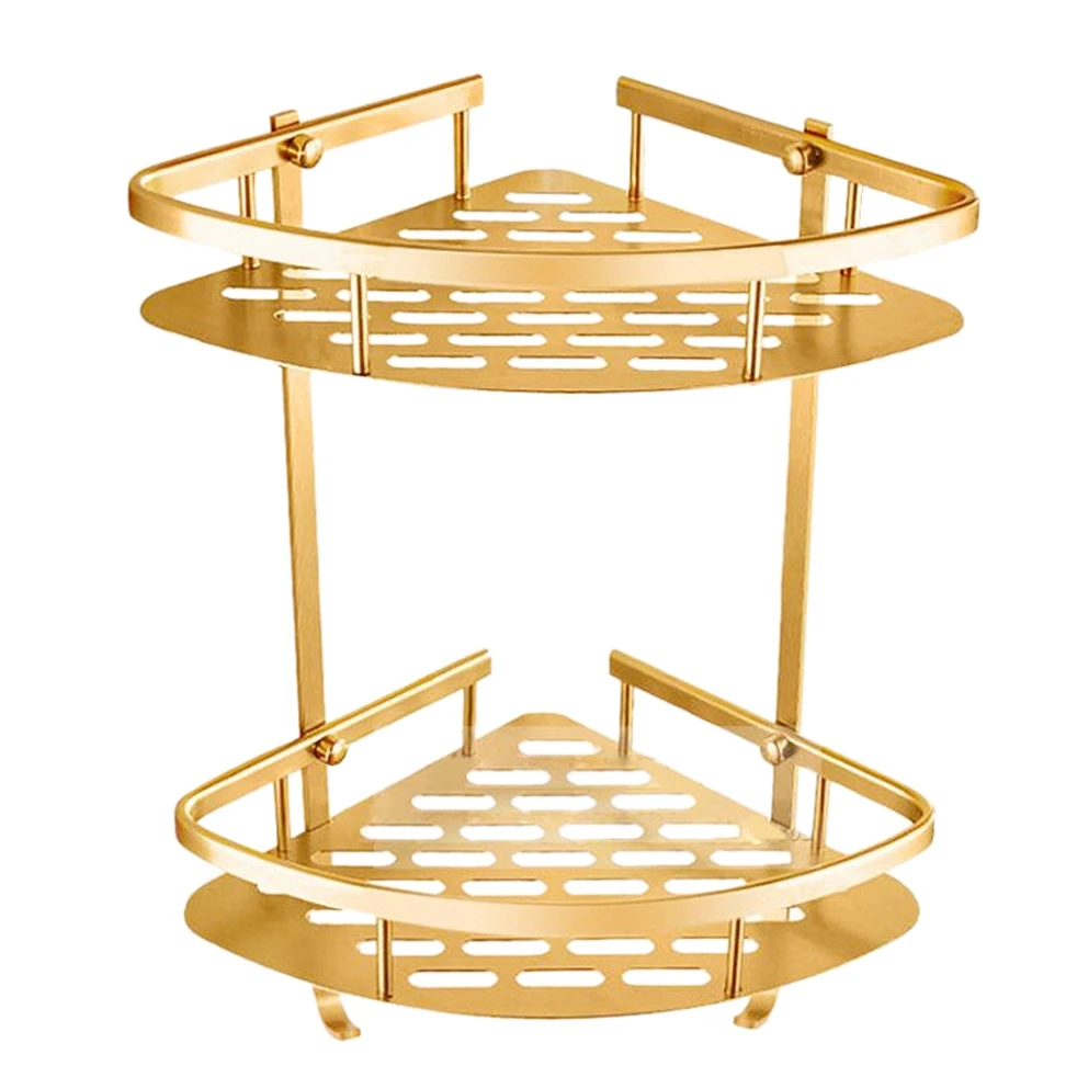 

Bathroom Gold Shelf Shower Wall Mounted Corner Basket Shampoo Storage Wall Bathroom Shelf