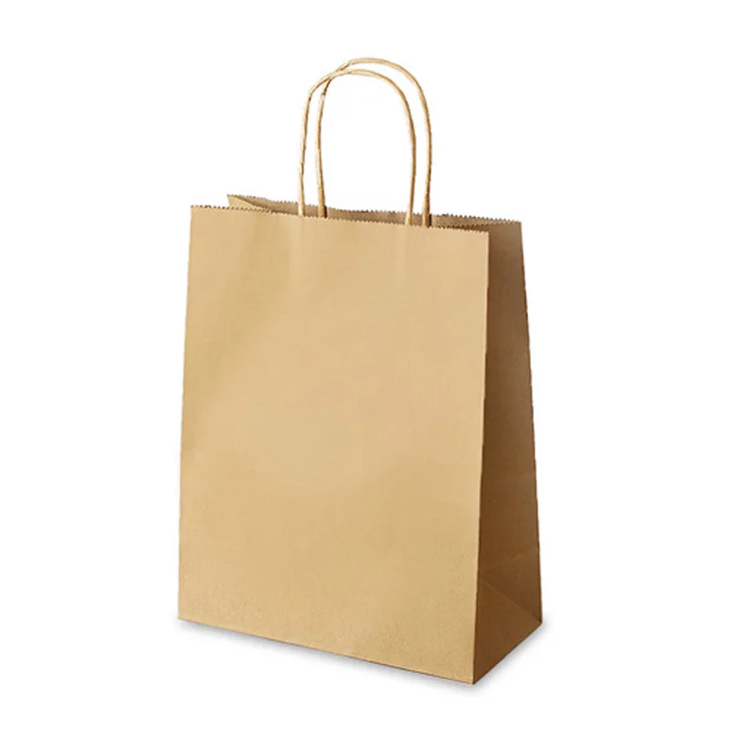 10pcs/pack Kraft Paper Bags Portable Gift Pakcaging Bag for Business Wedding Christmas StoBag Party Favors Decoration Wholesale