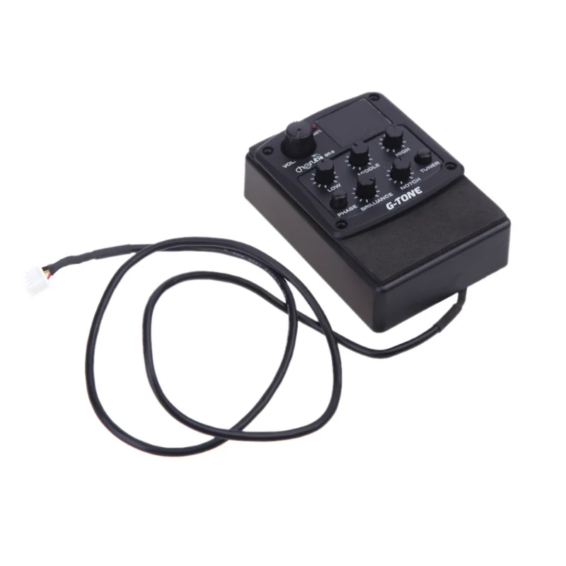 Cherub G-Tone GT-3 4-полосный предусилитель системы эквалайзера для акустической гитары с пьезо-микрофоном, хроматическим тюнером, фазовым эффектом и аксессуарами.
