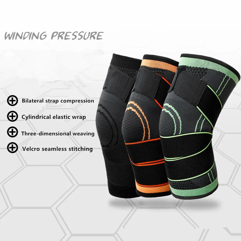 

1PC Sports Kneepad Men Pressurized Elastic Knee Pads Support Fitness Gear Basketball Volleyball Brace Protector