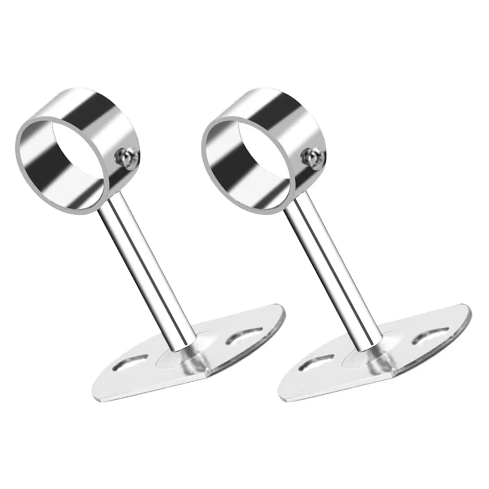 

2Pcs Shower Curtain Closet Rod Holders Curtain Rod Brackets Pipe Flange Sockets