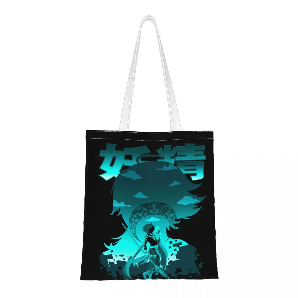 

Genshin Impact Women Shoulder Bags Anime Eco Shoulder Bag Trendy Large Capacity Shopping Tote Casual Shopper Bag for Ladies