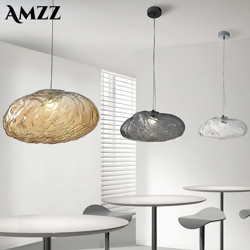 

LED Cloud-Shaped Glass Chandelier Modern Creative Restaurant Pendant Light Clothing Store Flower Shop Glass Chandelier