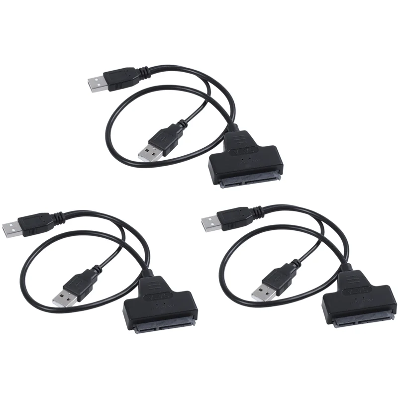 

3X USB2.0 to SATA Adapter Cable 48cm for 2.5 Inch External SSD HDD