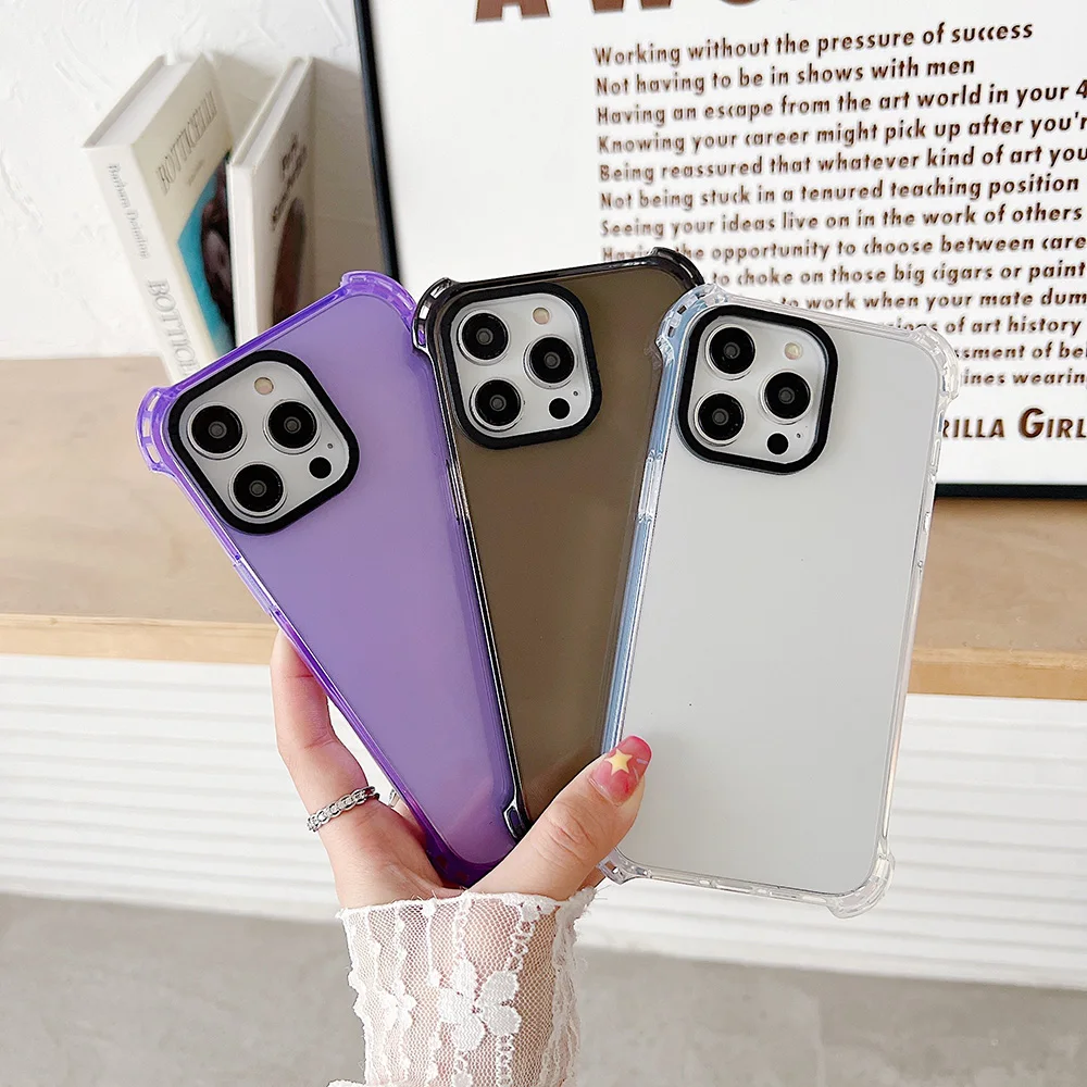 Frosted Simple Solid Color Phone Case for iPhone 11 14 12 13 Pro Max Four-corner Anti-falling Protective Cover