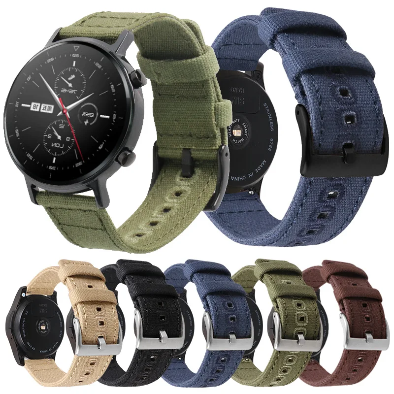 

22mm High Quality Nylon Watchband for Huami Amazfit GTR 47mm Bracelet GTR 4 3 2 2E Strap GTR3 Pro Band Amazfit Pace Stratos Belt