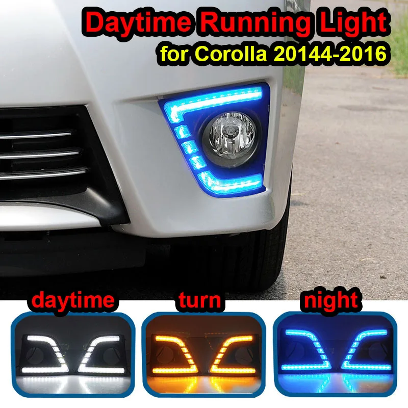 

2pcs for Toyota Corolla 20144-2016 Daytime Running Light Streamer Light Modification LED Fog Light Car Accessories