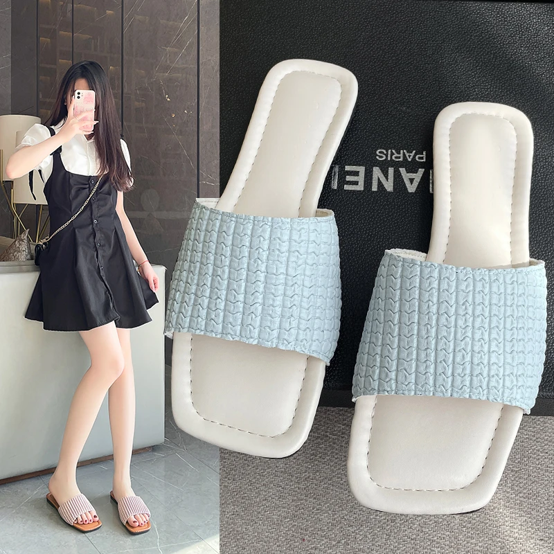 

Flat French sandals and slippers, fairy style, summer outerwear, 2023 new vacation beach Roman sandals and slippers, various col