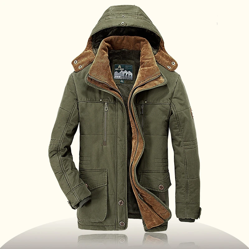 Winter Military Jacket Men Casual Thick Warm Cotton-Padded Parkas Coats Hooded Plus Size 6XL Windbreaker Parkas Hombre Overcoat