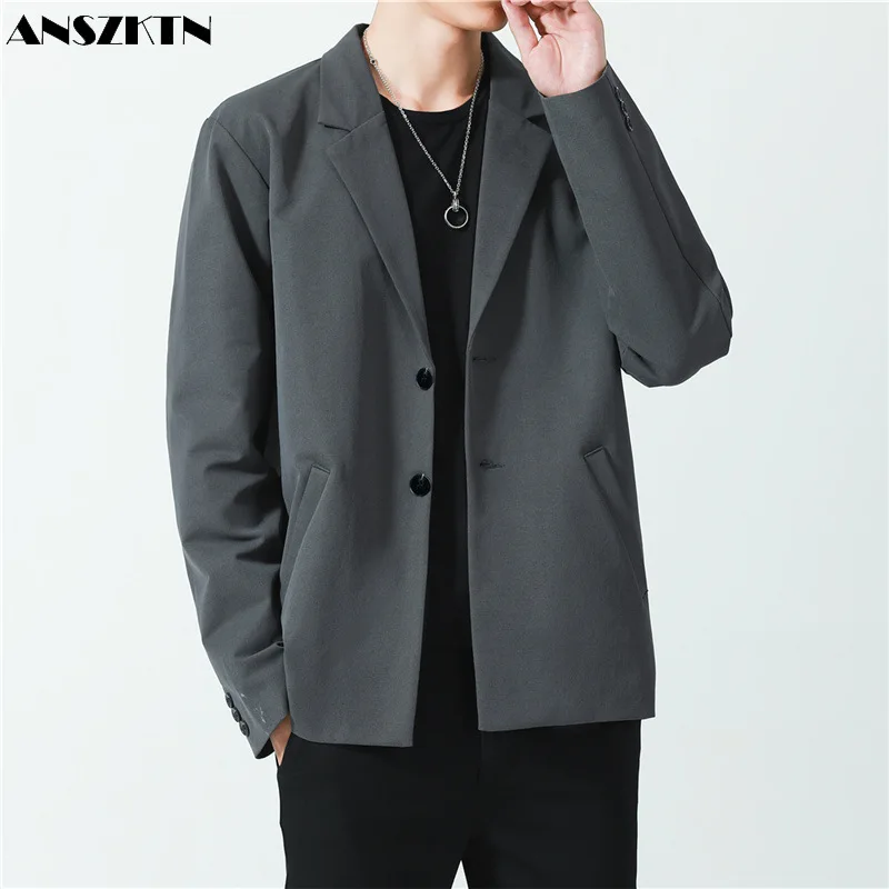 

ANSZKTN 2022 leisure suit jacket male men tide of chun xia loose dk uniform jacket han edition yuppie handsome little suit