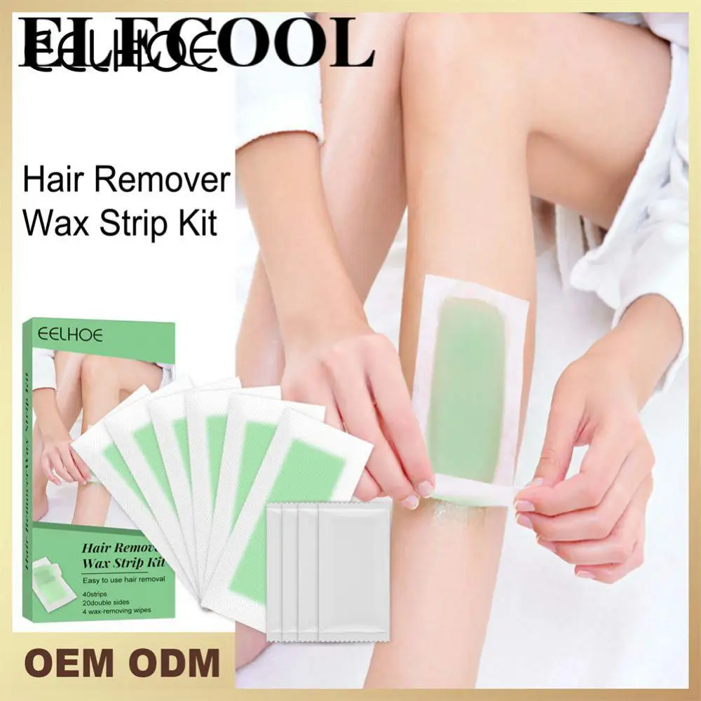 

Hair Removal Wax Strips 40pcs Body Face Hair Remove Gentle Fast Double Side Beauty Health Epilator Wax Strip Paper