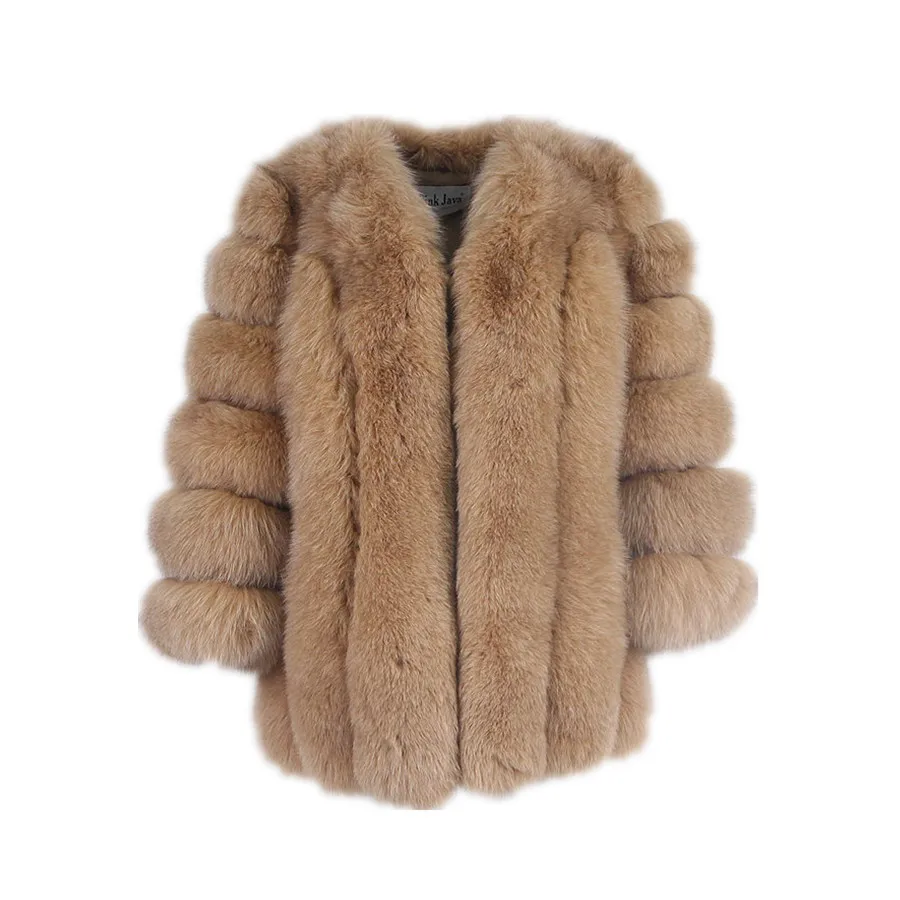 High Quality Women Winter Real Fox Fur Coat Natural Plush Fox Fur Jacket Ladies Fashion Big Fur Long Sleeve Outerwears New Warm