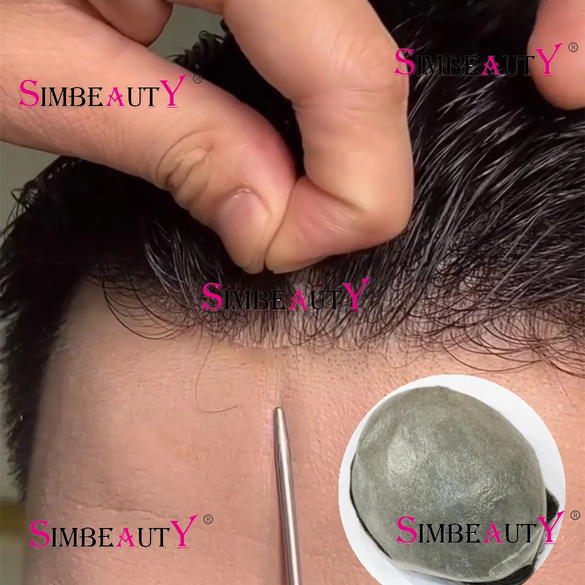 Невидимая натуральная линия волос 0 04 мм серая Vloop тонкая кожа мужской парик на