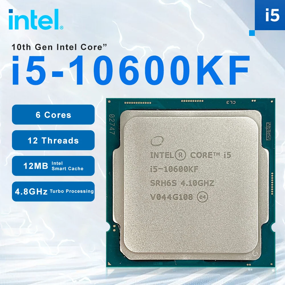 

Процессор Intel Core i5-10600KF, I5, 10600KF, 4,1 ГГц, 6 ядер, 12 потоков, 14 нм, 65 Вт, LGA1200