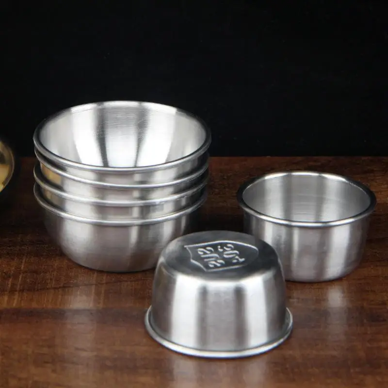 

304 Stainless Steel Saucer Sauce Dish Cup Appetizer Serving Tray Household Kitchen Restaurant