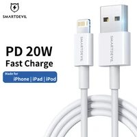 smartdevil pd usb c to lightning cable for iphone 13 12 11pro max 2 4a fast charging phone data cable for ipad charger wire cord