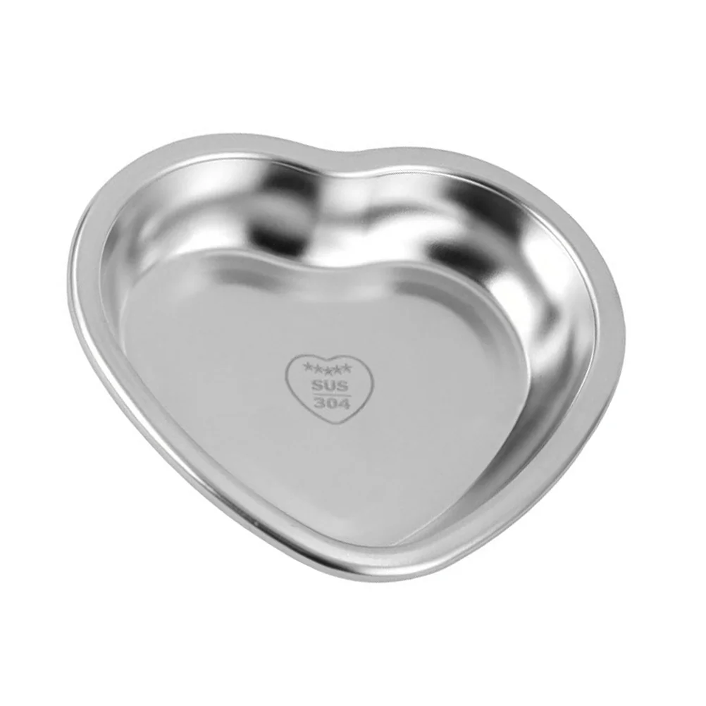 

Plates Steel Plate Bowl Dish Stainless Sauce Tray Dipping Bowls Metal Heart Snack Salad Appetizer Platter Dishes Seasoning Mini