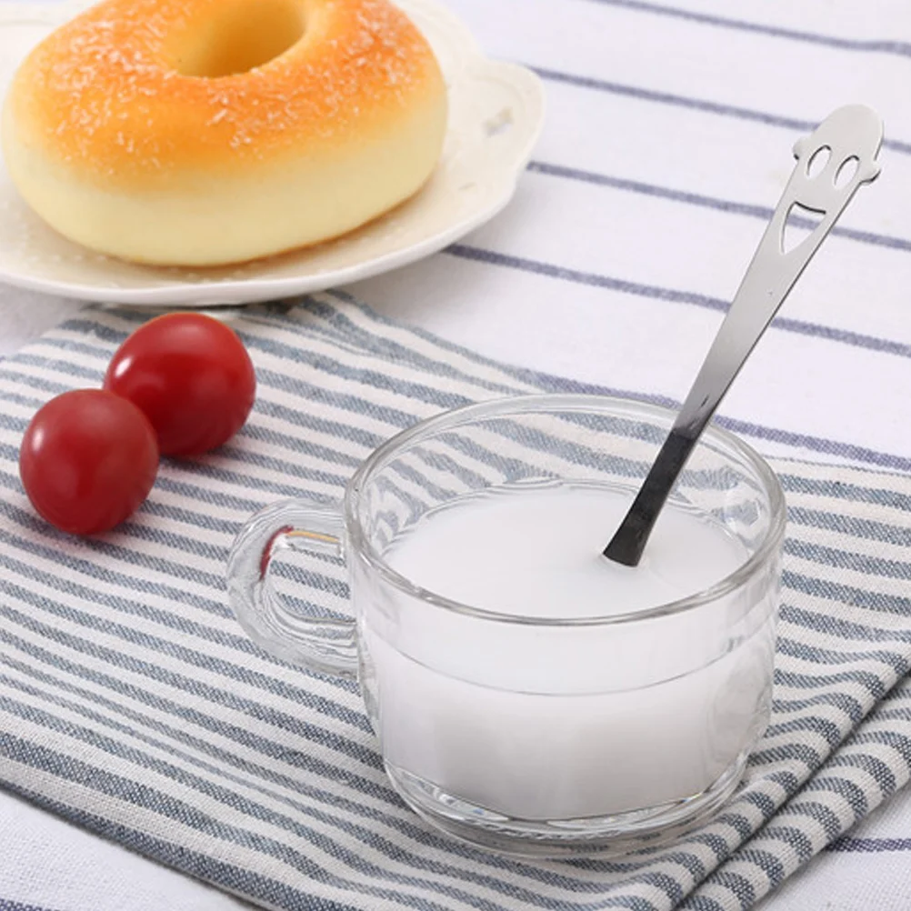 

5 Pcs Stainless Steel Spoon Creative Smile Face Tea Spoon Coffee Spoons (14X2.8CM)