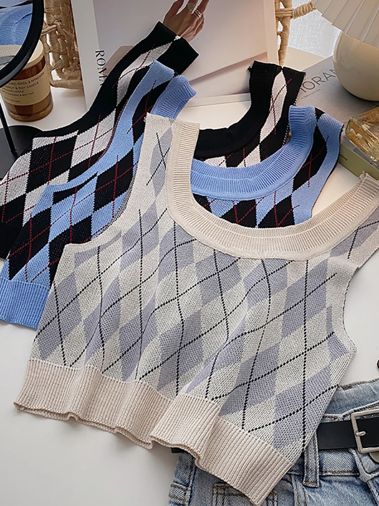 

HELIAR женский клетчатый топ с открытой спиной, милый женский укороченный топ, вязаный Топ, женский укороченный топ, летний топ для молодых дев...