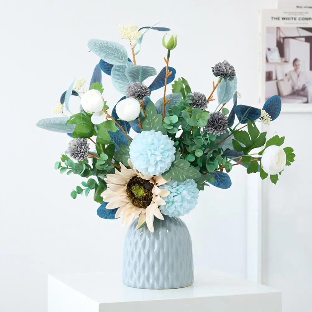 

Artificial Bouquet Simulation Fake Flowers Eucalyptus Leaves Wedding Family Balcony Dining Table Decoration Supplies