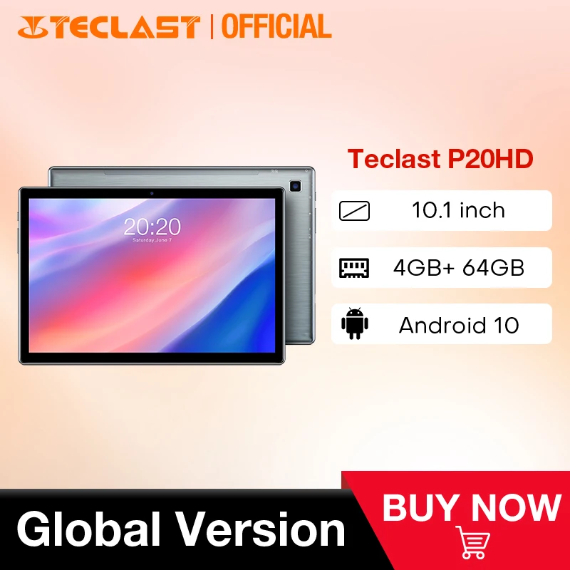 Планшет Teclast P20HD на Android 10 8 ядер экран 1 дюйма 4 Гб + 64 ГБ |