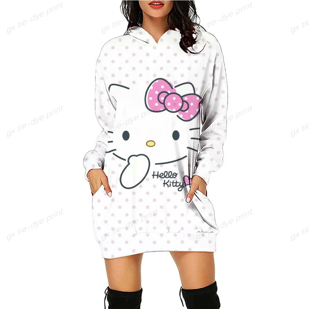 

Women Hoodie HELLO KITTY Printing Sweatshirt Brand Long Sleeves Hoodies Casual Elegent Cute Ladies Pullovers Top Autumn