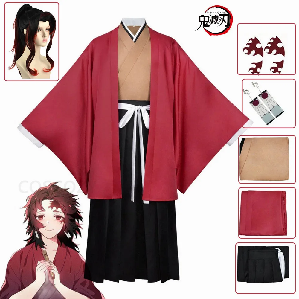 

Demon Slayer Days of breathing Tsugikuni Yoriichi Cosplay Costumes Tattoo Stick Earrings Halloween Cosplay Costumes Yoriichi Cos