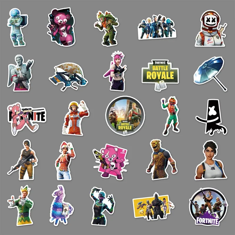 Фото 50 наклеек Fortnite для игр, декора, DIY-проектов, украшения скейтбордов, ноутбуков, багажа, бутылок для воды, блокнотов, а также для вечеринок №3