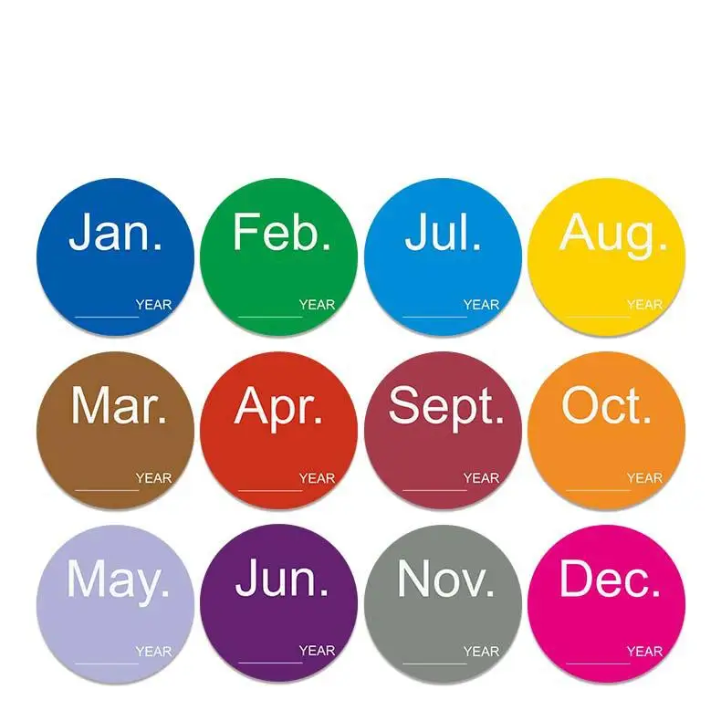 

500 шт. круглых месячных этикеток, 1 дюйм, 12 месяцев, письменные этикетки, ежемесячная наклейка, цветовое кодирование, месячная бирка, декорати...