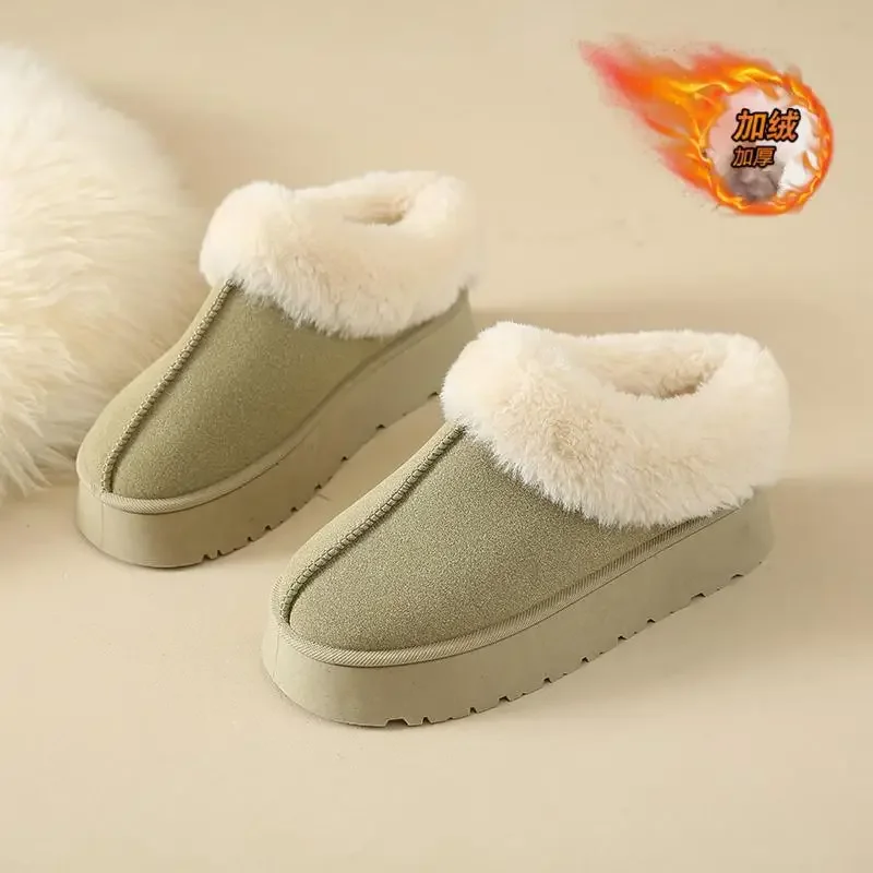 

2023 New Autumn and Winter Casual Cotton-Padded Shoes Women's Shoes Fleece Lined Padded Warm Keeping Middle-Aged Mom Women's