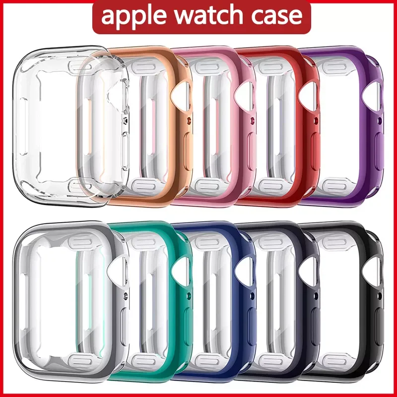 

Cover Protector For Apple Watch case 45mm 41mm 44MM 40MM Full TPU Screen Bumper 42mm 38MM accessories iwatch series 7 SE 6 5 4 3
