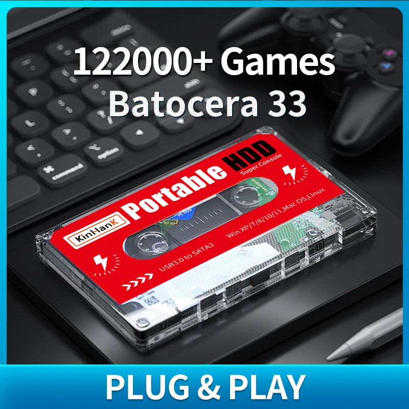 Игровой жесткий диск 2T HDD с 71000 + играми для ps3/PSP/PS2/SegaSaturn/Wii u/DC Plug and Play, портативный игровой HDD для ПК/ноутбука