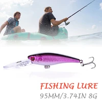 purple hard bait freshwater saltwater perch bass trout salmon 95mm 8g fishing lure productive when trolling fishing accessories
