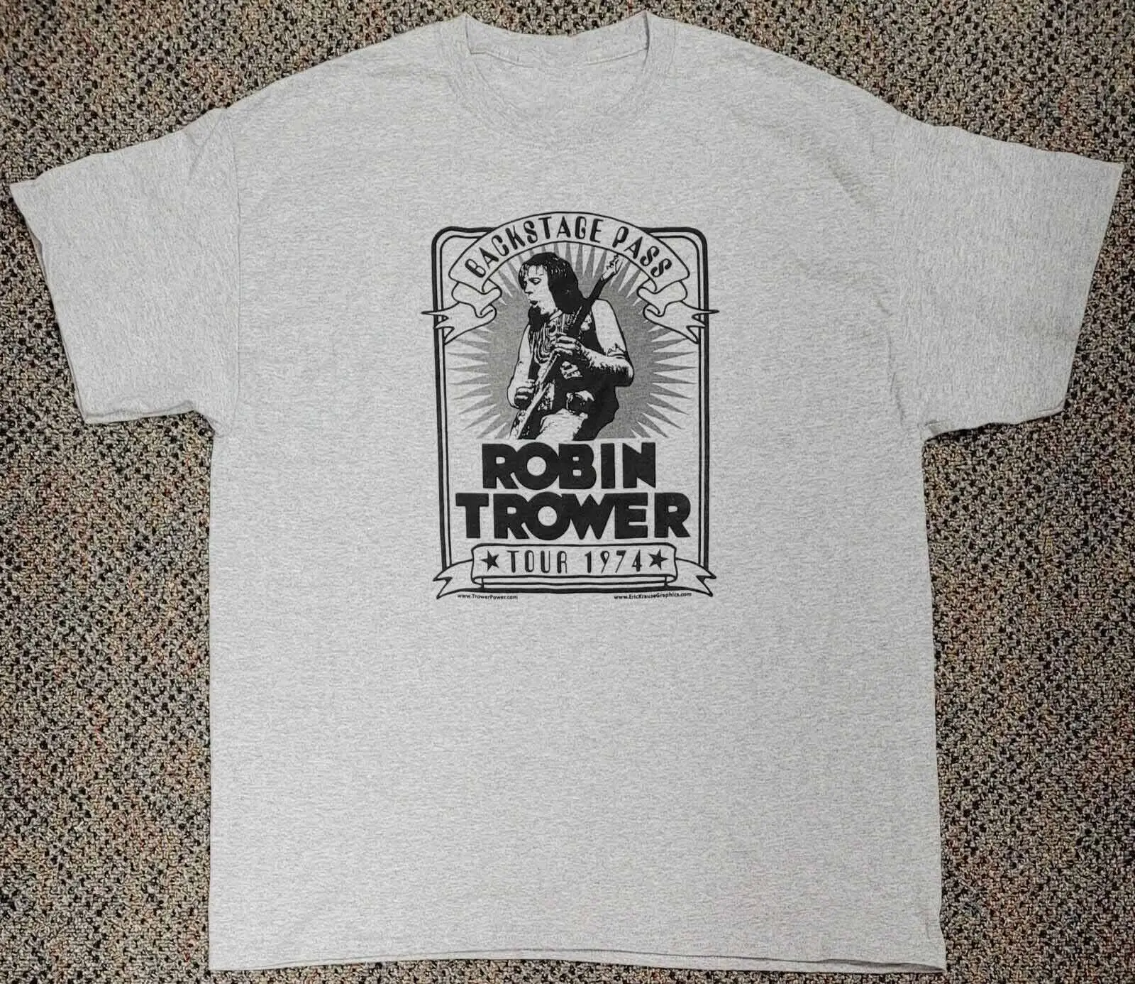 40-й юбилейный Тур Robin Trower футболка с гитарой Sport серый унисекс S-5XL