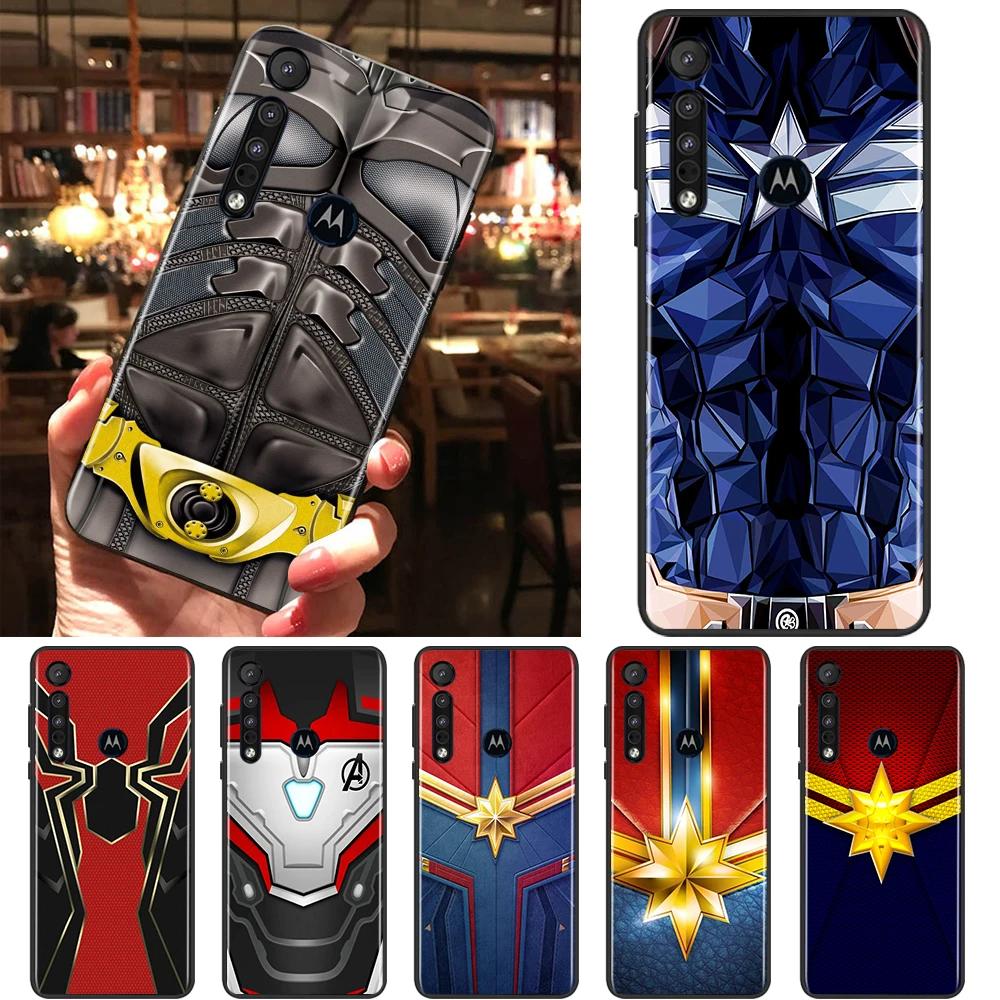 

Avengers Hero Marvel Black Phone Case For Motorola E32 G52 G Stylus G71 Edge G60 S G9 G8 20 E7i Power One Fusion Cover Shell