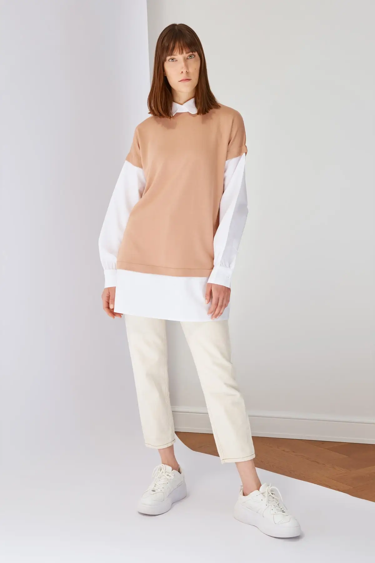 

Inside Knitted Tunic Shirt beige Should Quit Muslim Tunic 2021 Fashion