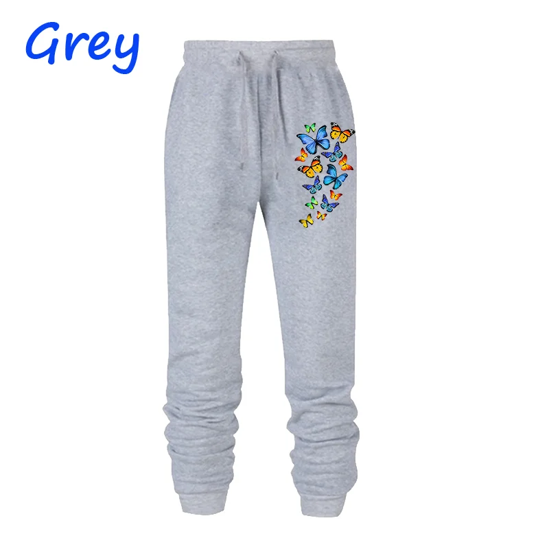 Женские кружевные спортивные брюки с высокой талией и принтом бабочки