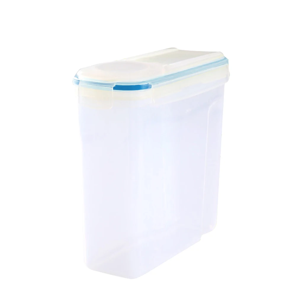 

Plastic Cereal Storage Container 4L Buckle Airtight Dry Food Dispenser Snacks Fresh Keeping Box