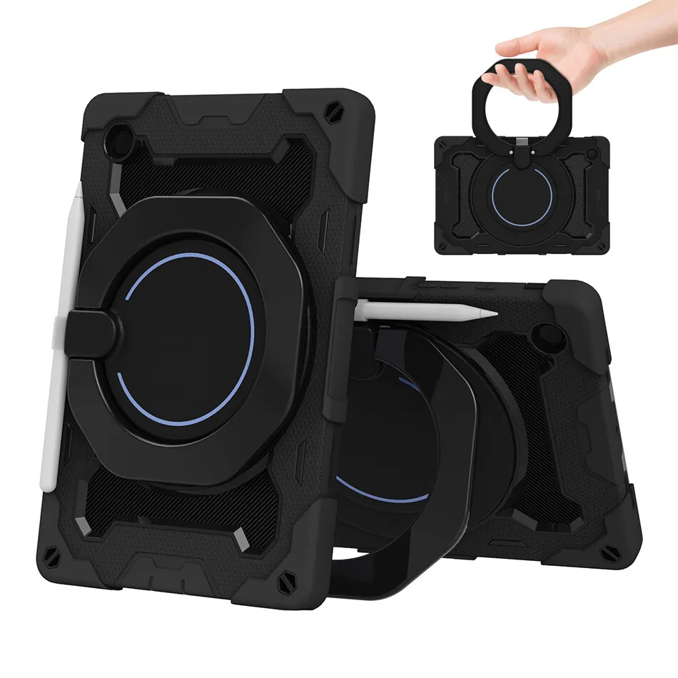 

360 Rotatable Kickstand Kids Safe Shockproof Cover for Samsung Galaxy Tab A8 2021 X205 X200 Silicone Case with Pencil Holder