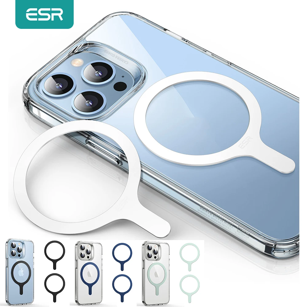 ESR for MagSafe Magnetic Ring for iPhone 14/13 Pro Max Metal Ring Sticker for Samsung S22 S21 S20 Ultra Wireless Charging Case