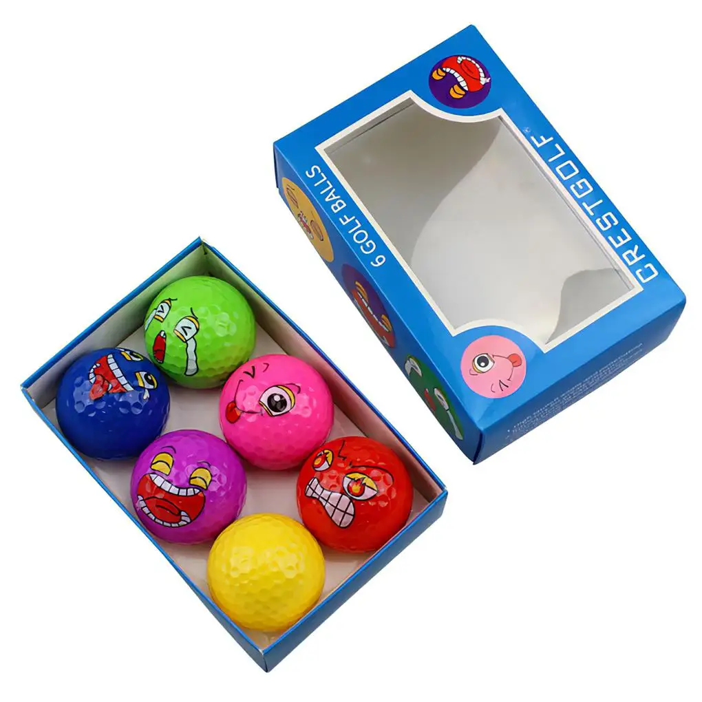 

6pcs Funny Golf Balls Set Small Colored Golf Ball Wear-resistant Waterproof Lightweight Sport Toy Lovely Toy for Adults