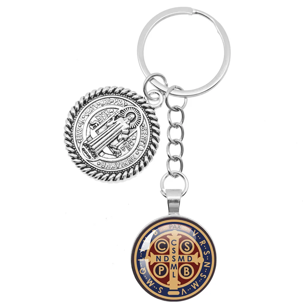 Цепочка с изображением Святого Бенедикта из сплава Я люблю Иисуса