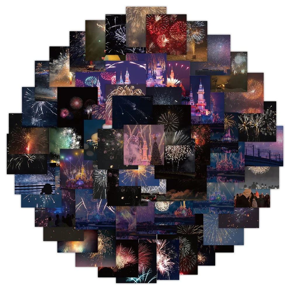 

10/30/50PCS Fireworks Graffiti Waterproof Sticker Personalized Creative Decoration Hand Account Refrigerator Water Cup Wholesale