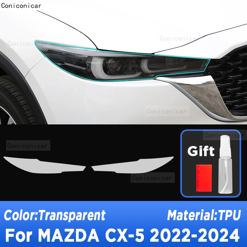 Защита фар автомобиля, прозрачная защитная пленка от царапин, наклейки из ТПУ для MAZDA CX-5 2022 2023 2024, аксессуары