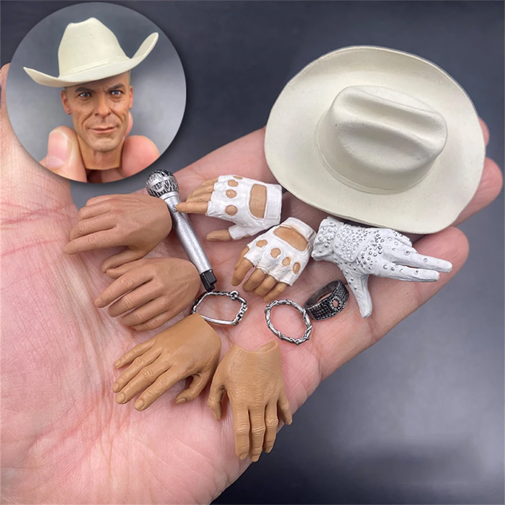 

1/6th EB Modern Trendy Fashion Korean Superstar Quan Zhilong G.D Cowboy Hat Hand Microphone Bracelet Model For 12inch Doll DIY