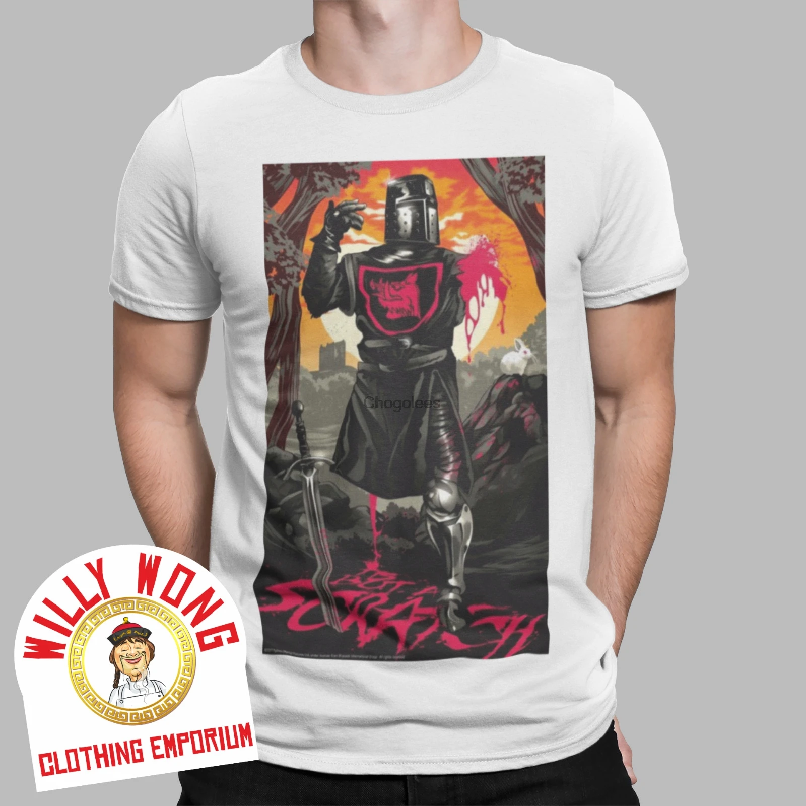 Черный рыцарь Монти питон ретро фильм 70s 80s The Holy Grail Tee | Футболки на заказ